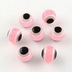 Круглые сглаза гранулы смолы, розовые, 11.5~12x11 мм, отверстие : 2.5 мм