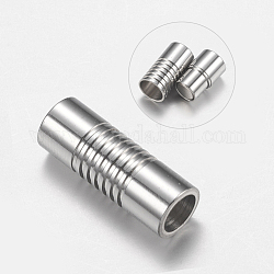 304 chiusura magnetica in acciaio inossidabile con estremità incollate, colonna, colore acciaio inossidabile, 19x7mm, Foro: 5 mm