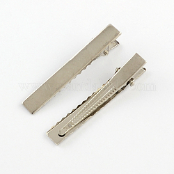 Eisen Haar-Accessoire Zubehör, Alligator Haarspange Zubehör, Platin Farbe, 56x8 mm