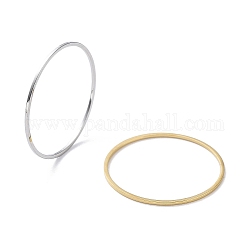 Placage ionique (ip) 304 anneaux de bande unis en acier inoxydable, véritable 18k plaqué or, nous taille 7 1/4 (17.5mm)