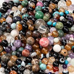 Perles de gemme mélangées naturelles, facette, pas de facettes, ronde, 4~16mm, Trou: 0.8~2mm