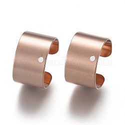 304 Stainless Steel Ear Cuff Findings, with Hole, Rose Gold, 10x9x6mm, Hole: 0.9mm