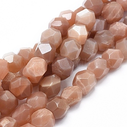 Natürliche sunstone Perlen Stränge, sternförmige runde Perlen, Nuggets, 13x12~13 mm, Bohrung: 1 mm, ca. 31 Stk. / Strang, 15.75 Zoll (40 cm)