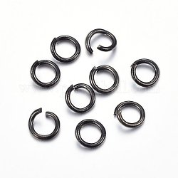304 Edelstahl offenen Ringe springen, Elektrophorese schwarz, 18 Gauge, 7x1 mm, Innendurchmesser: 5 mm