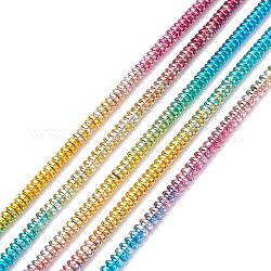 Hematita sintética no magnética de electrochapa de color arcoíris hebras hebras, rerondana plana, multi-color de chapado, 4.5x2mm, agujero: 1 mm, aproximamente 196 pcs / cadena, 14.96~15.74 pulgada (38 cm)