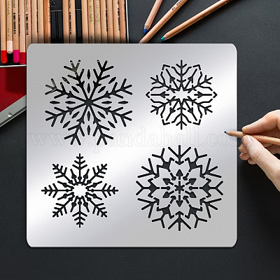 Wholesale BENECREAT Snowflake Pattern Stainless Steel Stencil Template 