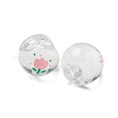 Transparent bedruckten Acryl-Perlen&nbsp;OACR-H124-08-1