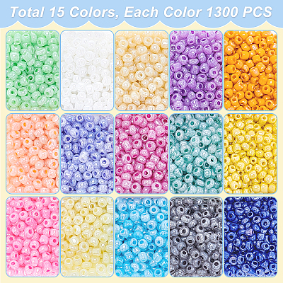 15 Farben Glas Saatperlen&nbsp;SEED-PH0012-07-1