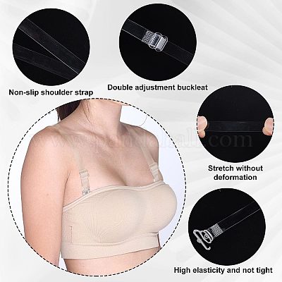 5 Pair Clear Bra Straps Invisible Transparent Shoulder Bra Strap Replacement