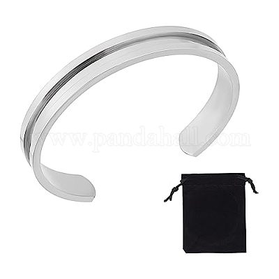 Wholesale Unicraftale 1Pc C Shaped 201 Stainless Steel Grooved