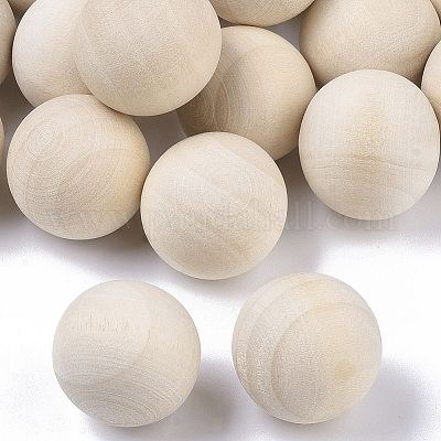 ningxiao586 Split Solid Natural Wooden Craft Round Ball DIY Accessories Wood Color Big Painted Ball 1 cm/2 cm/3 cm/4 cm/5 cm/6 cm
