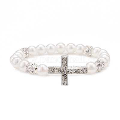Rhinestone cross bracelet on sale