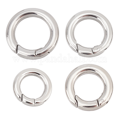 Wholesale UNICRAFTALE 4pcs 4 Sizes 15/17/18/20mm Spring Gate Rings 304  Stainless Steel Rings O Rings Keychain Ring Round Snap Clasps Metal Spring  Gate Rings for Jewelry Making Keyring Buckle 