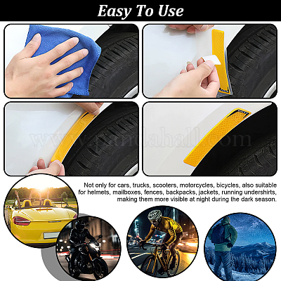 4 Calcomanías Reflectantes Abiertas Para Puerta De Automóvil, Calcomanías De Advertencia De Seguridad De Automovil De 3 6 Pulgadas Tira Protectora