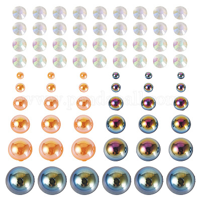 Cabochons demi-ronds en plastique ABS&nbsp;FIND-TAC0038-08B-1