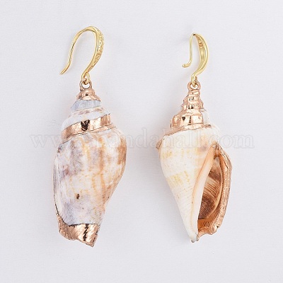Wholesale Electroplate Spiral Shell Dangle Earrings Pandahall