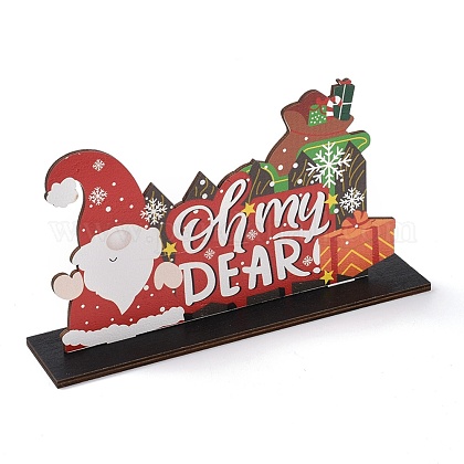 天然木のディスプレイ装飾 クリスマスのために ああ私の愛する言葉 サンタクロース ファーザークリスマス レッド 0x44x101mmの通販 Jp Pandahall Com
