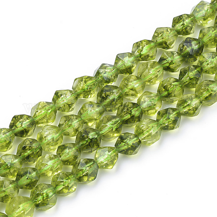 Synthetic Peridot Beads Strands G-S149-35-8mm-1