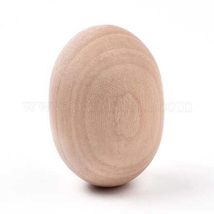 Huevos de pascua de madera en blanco sin terminar DIY-WH0079-90B-1