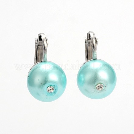 Trendy Glass Pearl Beads Clip-on Earrings EJEW-JE01518-04-1