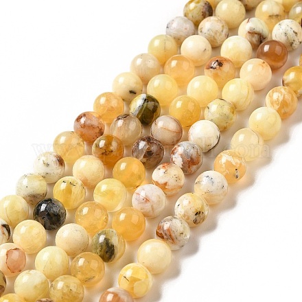 Chapelets de perles en opale jaune naturelle G-G992-A02-A-1