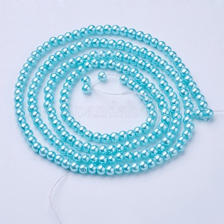 Chapelets de perles en verre nacré HY-4D-B12-1