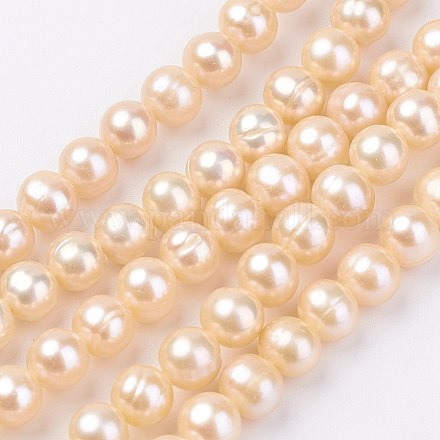 Fili di perle di perle d'acqua dolce coltivate naturali PEAR-D187-40-1