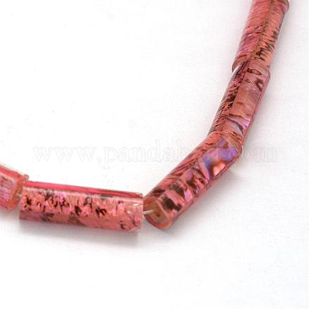 Plastic Tube Beads with Shell Beads inside KY-R008-03A-1