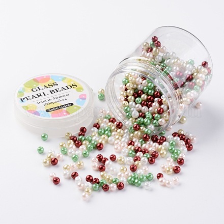 Glass Pearl Bead Sets HY-JP0001-01-E-1