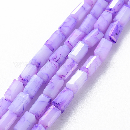 Opaque Baking Painted Crackle Glass Beads Strands EGLA-T008-18C-1