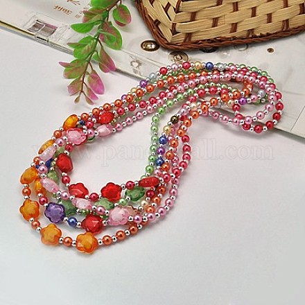 Fashion Acrylic Necklaces for Kids NJEW-JN00303-1