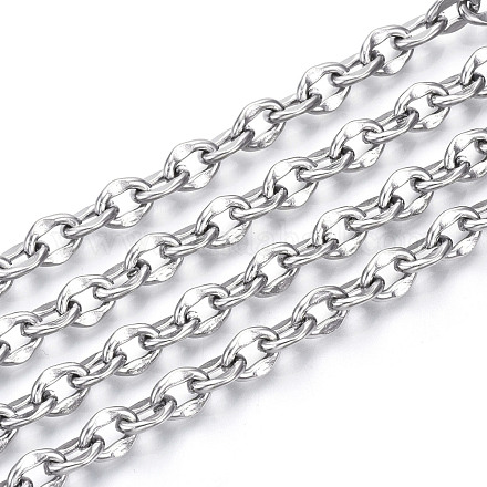 304 Stainless Steel Dapped Cable Chains CHS-N001-04P-1