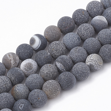 Chapelets de perles en agate rayée naturelle/en agate à bandes naturelles G-T098-05C-01-1