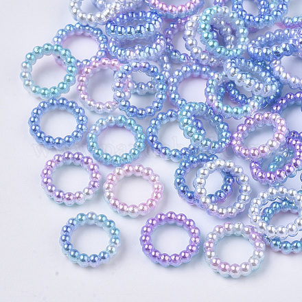 ABS Plastic Imitation Pearl Linking Rings OACR-N005-6mm-04-1