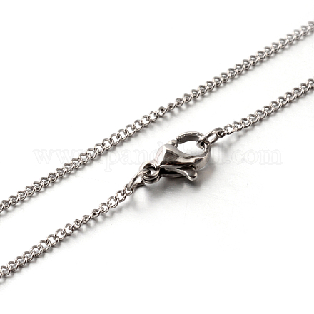 304 Stainless Steel Twisted Link Chain Necklaces STAS-M174-030P-1