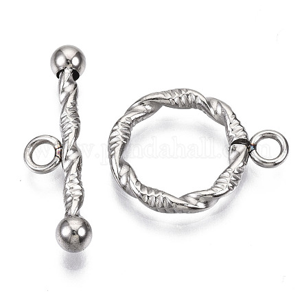 201 Stainless Steel Toggle Clasps X-STAS-R115-03-1