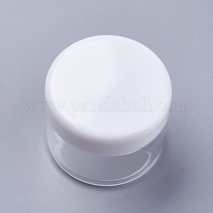 20g psプラスチックポータブルフェイシャルクリームジャー  空の詰め替え化粧品容器  ねじ蓋付き  ホワイト  3.7x3.1cm  容量：20g MRMJ-WH0011-J01-1