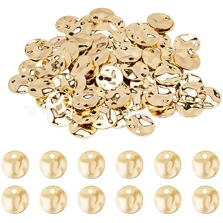 PandaHall about 100pcs 8mm Brass Flat Round Blank Stamping Tag Pendants Charms for Earring Bracelet Necklace Jewelry DIY Craft Making KK-PH0035-58G-1