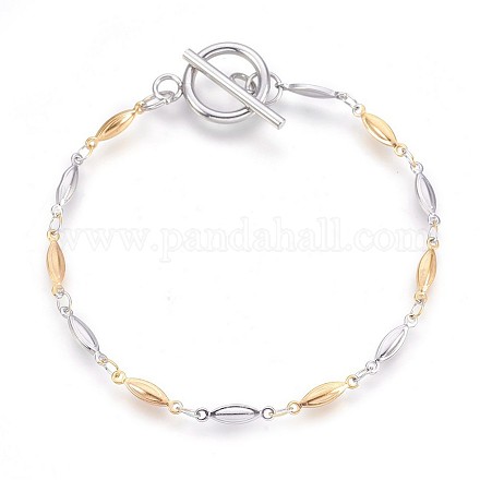 304 Stainless Steel Link Chain Bracelets BJEW-P237-27GP-1