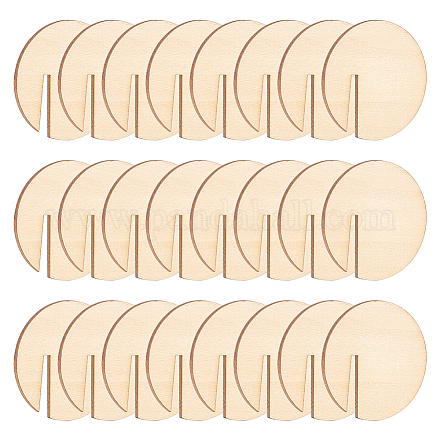 FINGERINSPIRE 40 Pcs Wood Circle Drink Tags Wood Wedding Name Place Card Blank Wooden Drink Tags Flat Round Wood Wine Glass Name Tags Goblet Drink Marker for Christmas Halloween Wedding Party Decor AJEW-FG0002-96-1