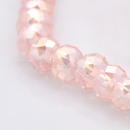 Chapelets de perles en rondelles facettées en verre électrolytique plaqué couleur AB GLAA-A024D-AB05-1