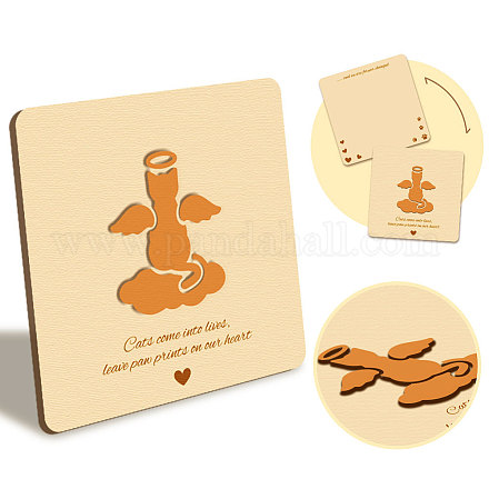 Cartes commémoratives en bois WOOD-WH0040-001-1