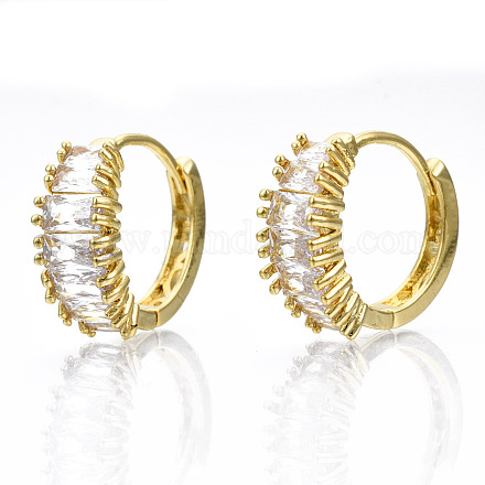 Блестящие серьги-кольца с кубическим цирконием для девочек и женщин EJEW-N015-15-NF-1
