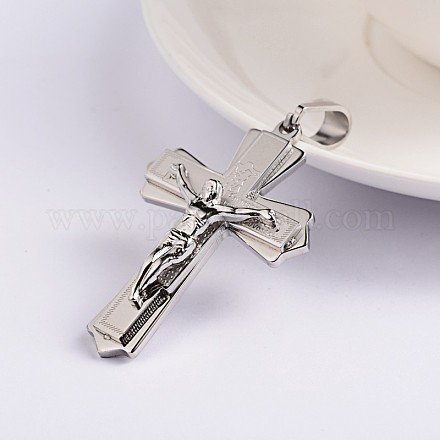 Thème de pâques crucifix croix 304 pendentifs en acier inoxydable STAS-N080-07P-1