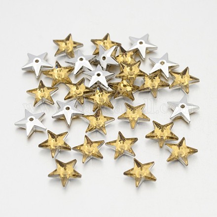 Estrella facetas de rhinestone de acrílico Taiwán abalorios volver chapado ACRT-M06-9-07-1