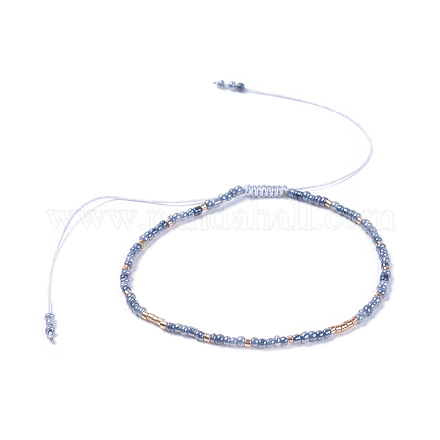 Bracciali di perline intrecciati con filo di nylon regolabile BJEW-JB04374-04-1