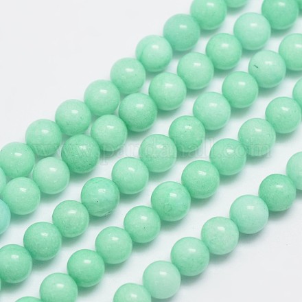 Chapelets de perles en jade de malaisie naturelle G-A146-6mm-B06-1