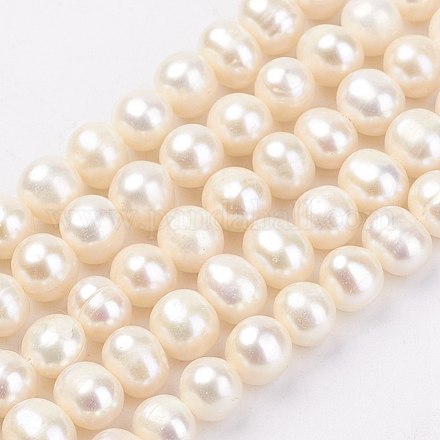 Fili di perle di perle d'acqua dolce coltivate naturali PEAR-D187-34-1