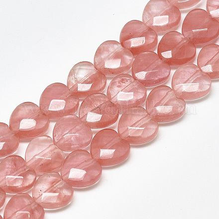 Chapelets de perles en verre de quartz de cerise X-G-S357-E01-14-1
