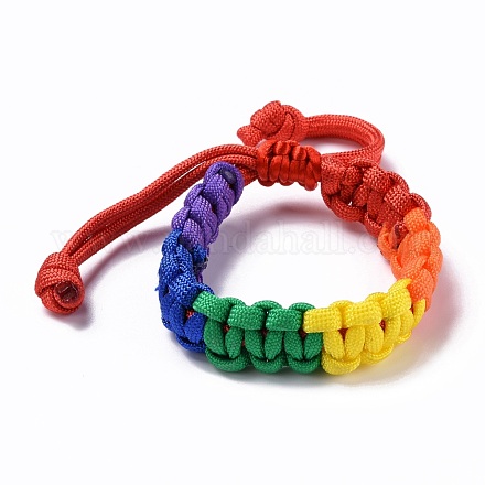 Braccialetto orgoglio arcobaleno BJEW-F419-07-1